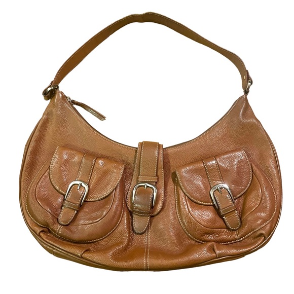 Tignanello Handbags - Tignanello Pebbled Leather Large Light Brown Shoulder Bag Purse